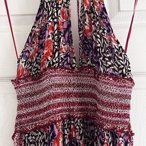 Free People printed halter maxi, barely worn